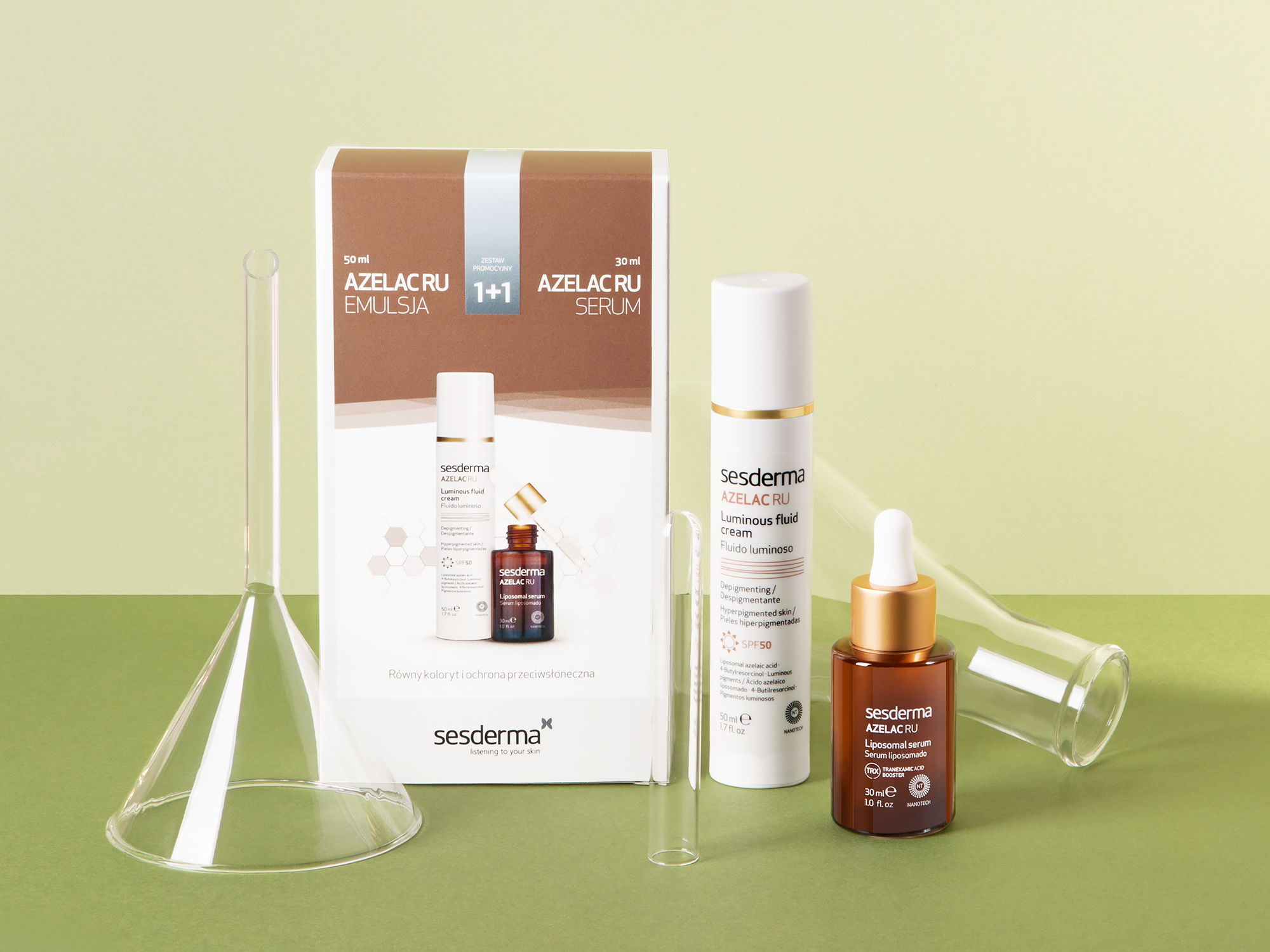 AZELAC RU Serum + Emulsja SPF50 30 ml + 50 ml